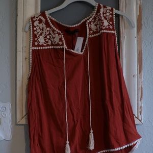 Embroidered Blouse w Tassels